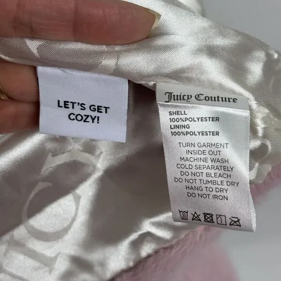Juicy Couture Blush Pink Faux Fur Plush Moto Jacket Alexa Crop Size Small NWT